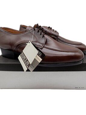 Barclay Men's 11 EEE Brown Leather Derby Shoes Made in USA NOS 80s